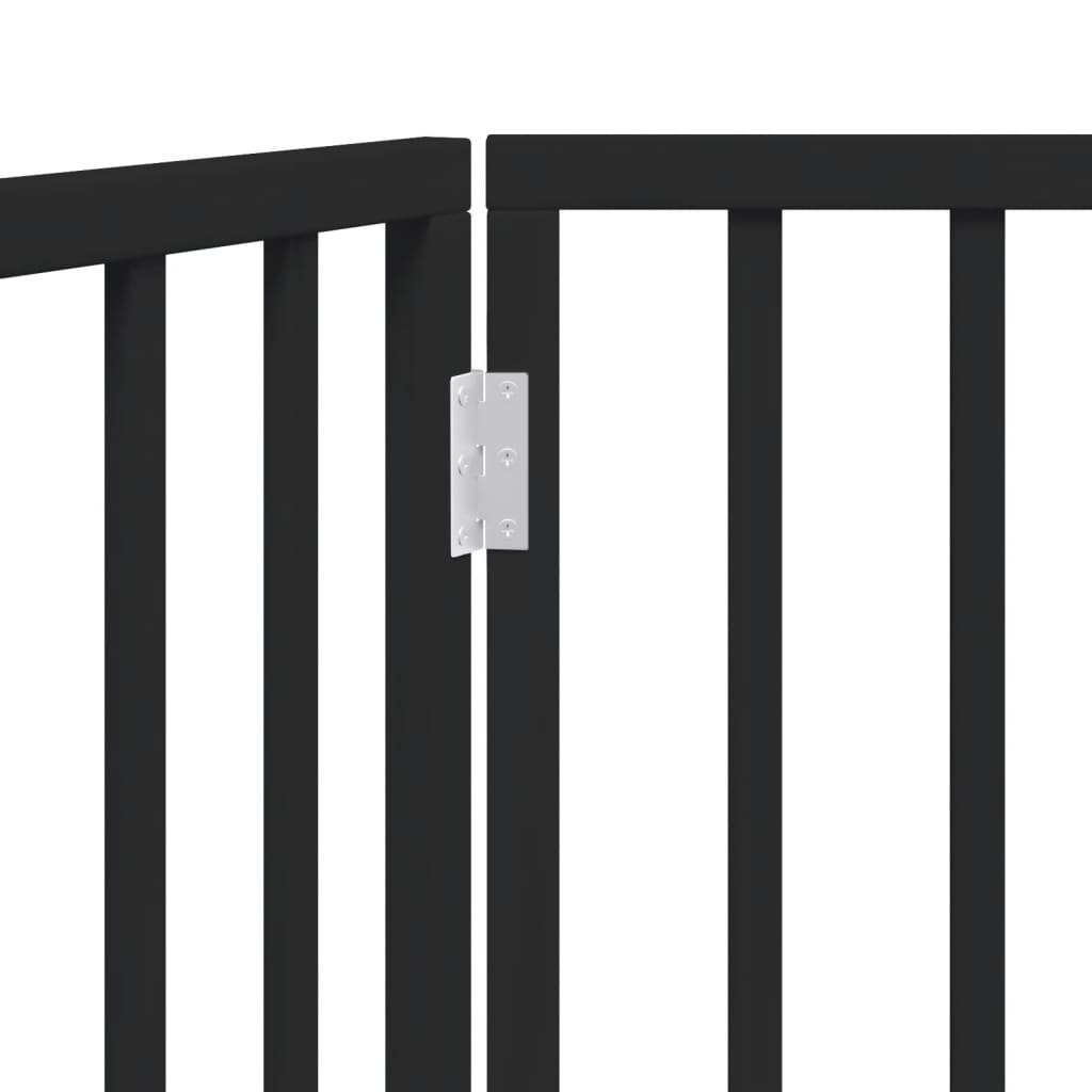 Cancelletto per cani pieghevole 2 pannelli nero 160 cm in legno di pioppo | homemem39