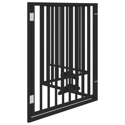 Cancello per Cani Porta Pieghevole Nero 4 Pannelli 320cm Pioppo | homemem39
