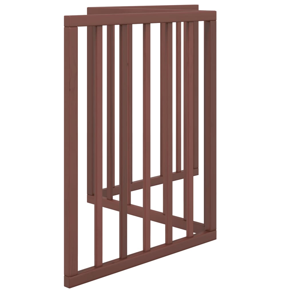 Cancello Cani Pieghevole 3 Pannelli Marrone 150cm Legno Pioppo | homemem39