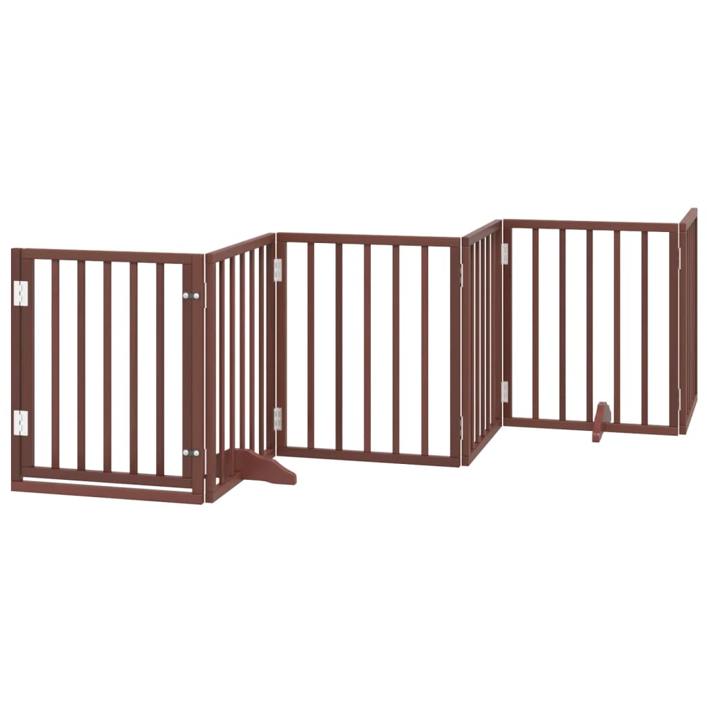 Cancello Cani Porta Pieghevole Marrone 6 Pannelli 300cm Pioppo | homemem39