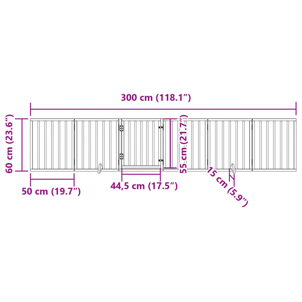 Cancello Cani Porta Pieghevole Marrone 6 Pannelli 300cm Pioppo | homemem39
