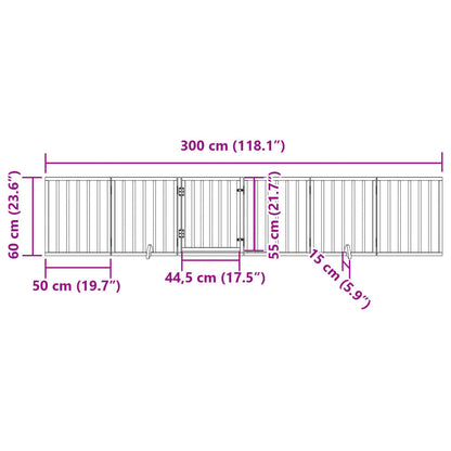 Cancello Cani Porta Pieghevole Marrone 6 Pannelli 300cm Pioppo | homemem39