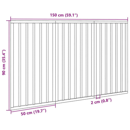 Cancello Cani Pieghevole 3 Pannelli Marrone 150cm Legno Pioppo | homemem39
