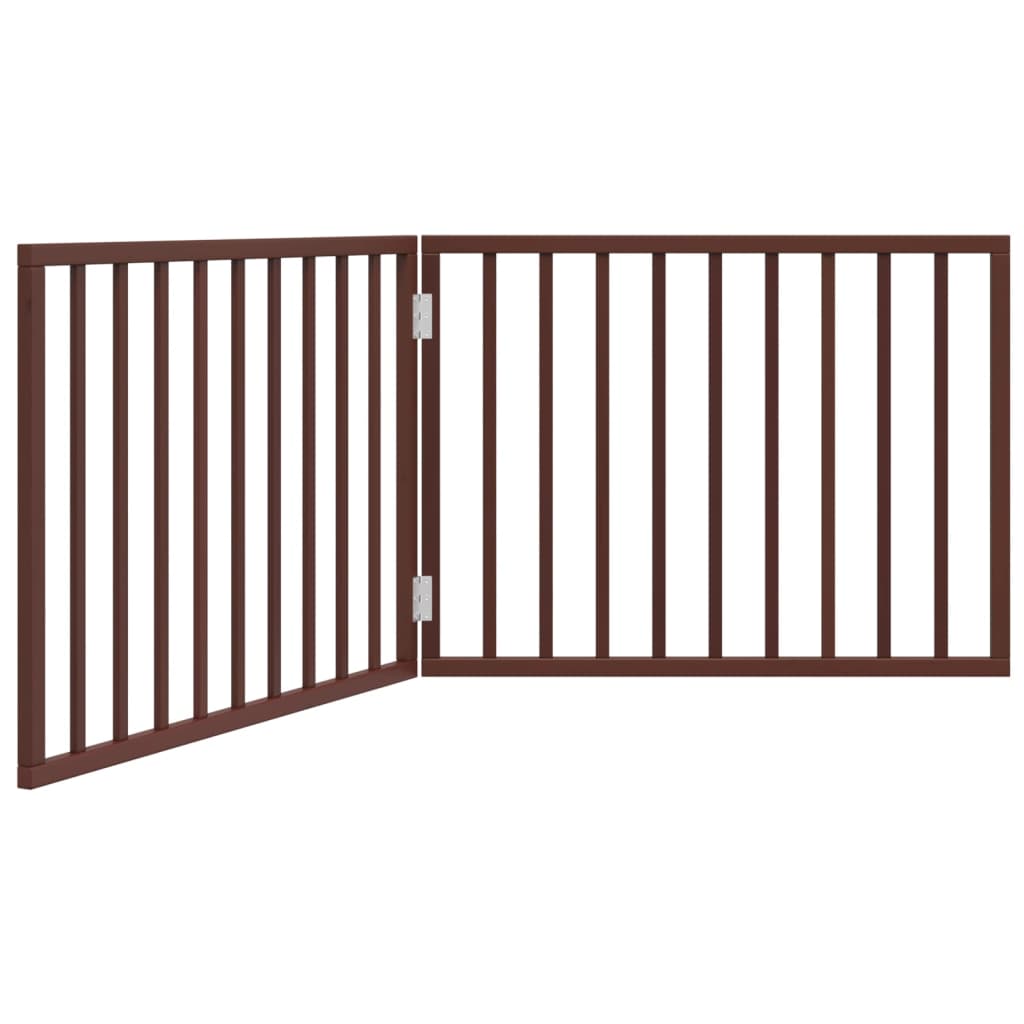 Cancello Cani Pieghevole 2 Pannelli Marrone 160cm Legno Pioppo | homemem39