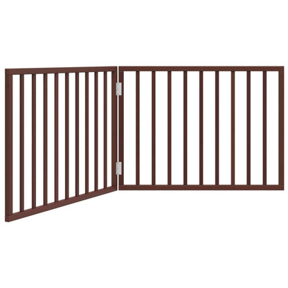 Cancello Cani Pieghevole 2 Pannelli Marrone 160cm Legno Pioppo | homemem39