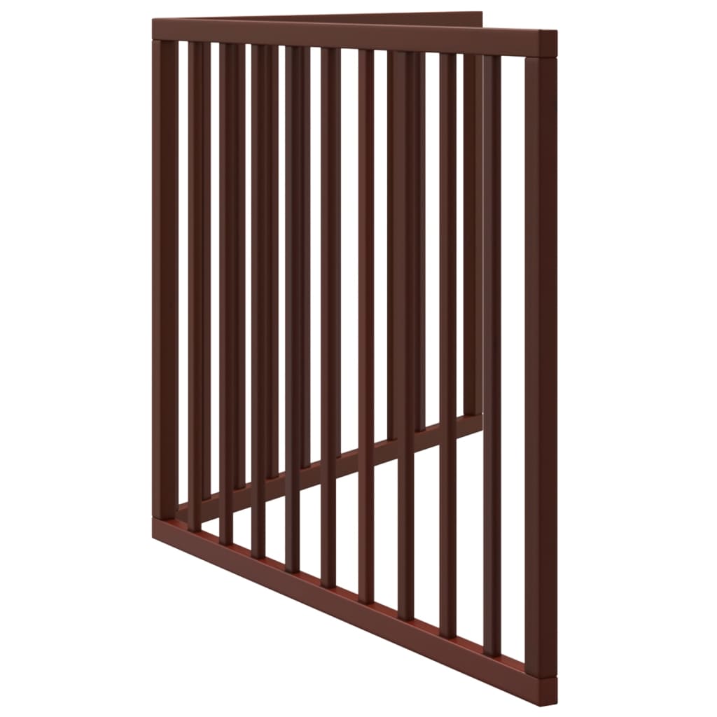 Cancello Cani Pieghevole 2 Pannelli Marrone 160cm Legno Pioppo | homemem39