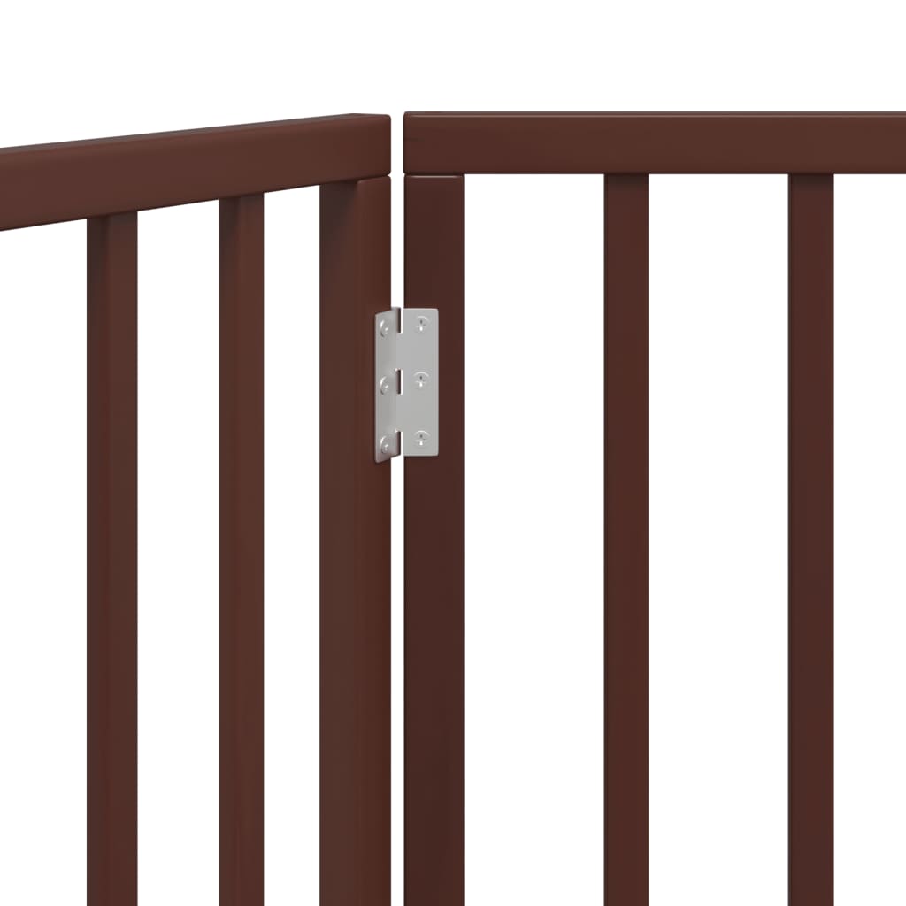 Cancello Cani Pieghevole 2 Pannelli Marrone 160cm Legno Pioppo | homemem39