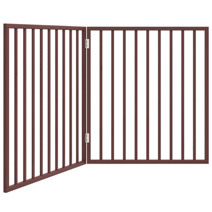 Cancello Cani Pieghevole 2 Pannelli Marrone 160cm Legno Pioppo | homemem39