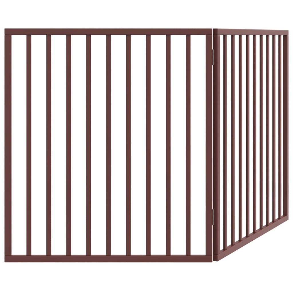 Cancello Cani Pieghevole 2 Pannelli Marrone 160cm Legno Pioppo | homemem39