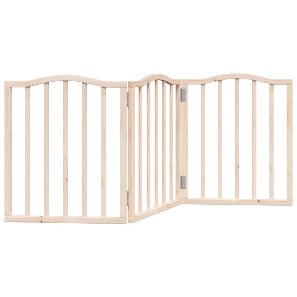 Cancello per Cani Pieghevole 3 Pannelli 150 cm Legno di Pioppo | homemem39