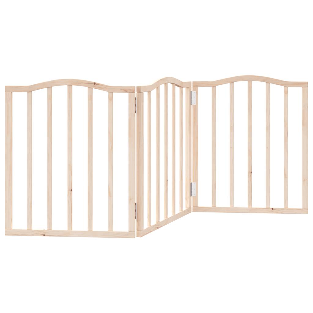 Cancello per Cani Pieghevole 3 Pannelli 150 cm Legno di Pioppo | homemem39