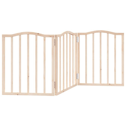 Cancello per Cani Pieghevole 3 Pannelli 150 cm Legno di Pioppo | homemem39