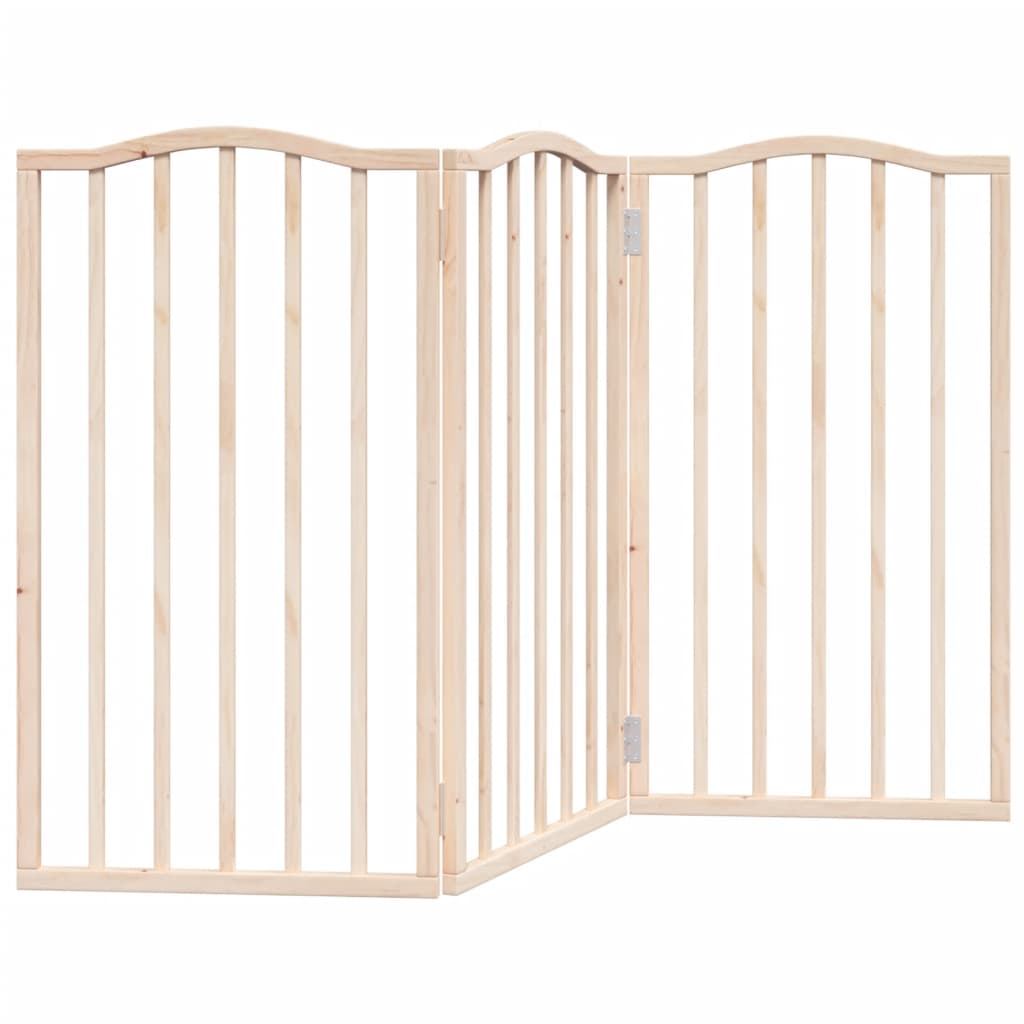Cancello per Cani Pieghevole 3 Pannelli 150 cm Legno di Pioppo | homemem39