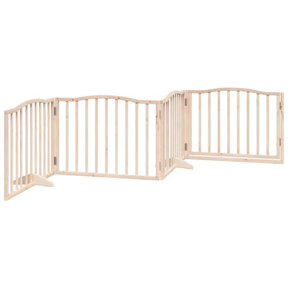 Cancello per Cani con Porta Pieghevole 4 Pannelli 320 cm Pioppo | homemem39