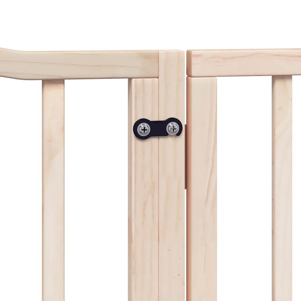 Cancello per Cani con Porta Pieghevole 4 Pannelli 320 cm Pioppo | homemem39