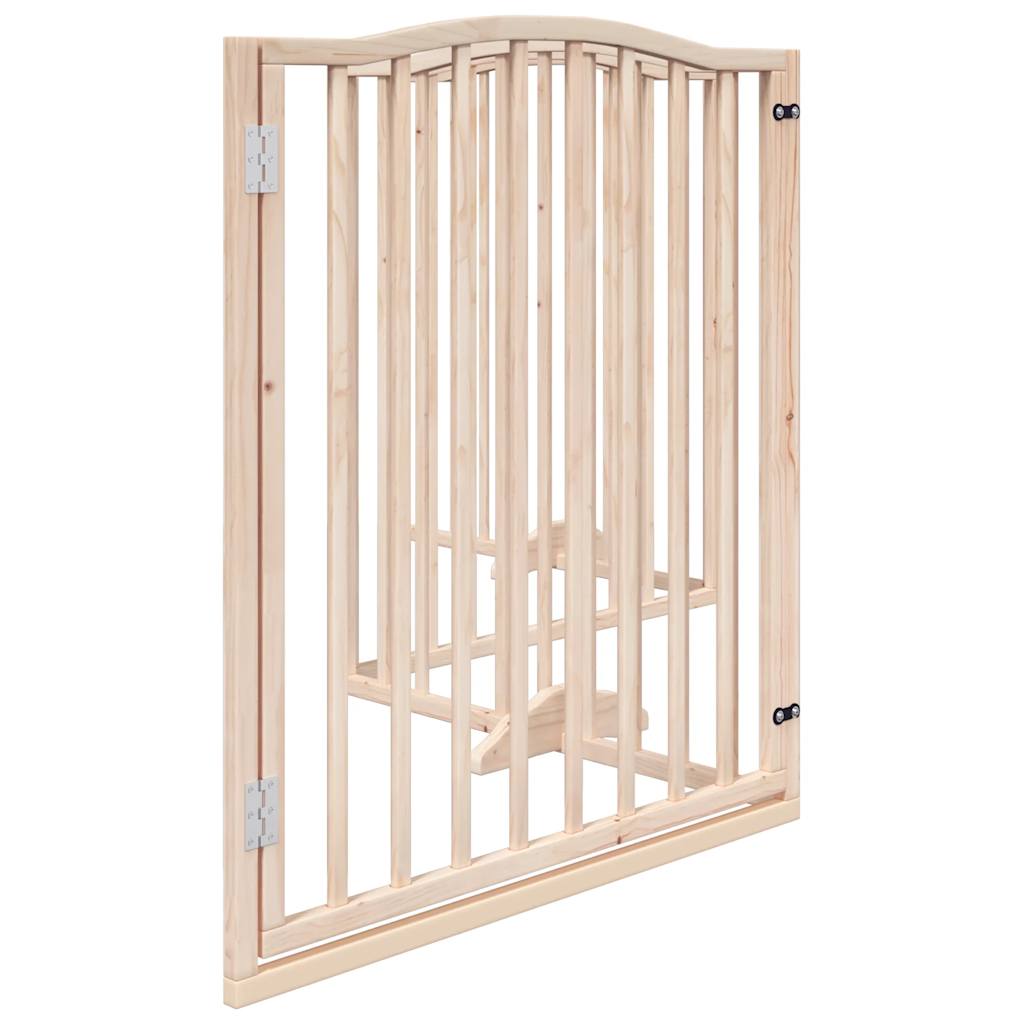 Cancello per Cani con Porta Pieghevole 4 Pannelli 320 cm Pioppo | homemem39