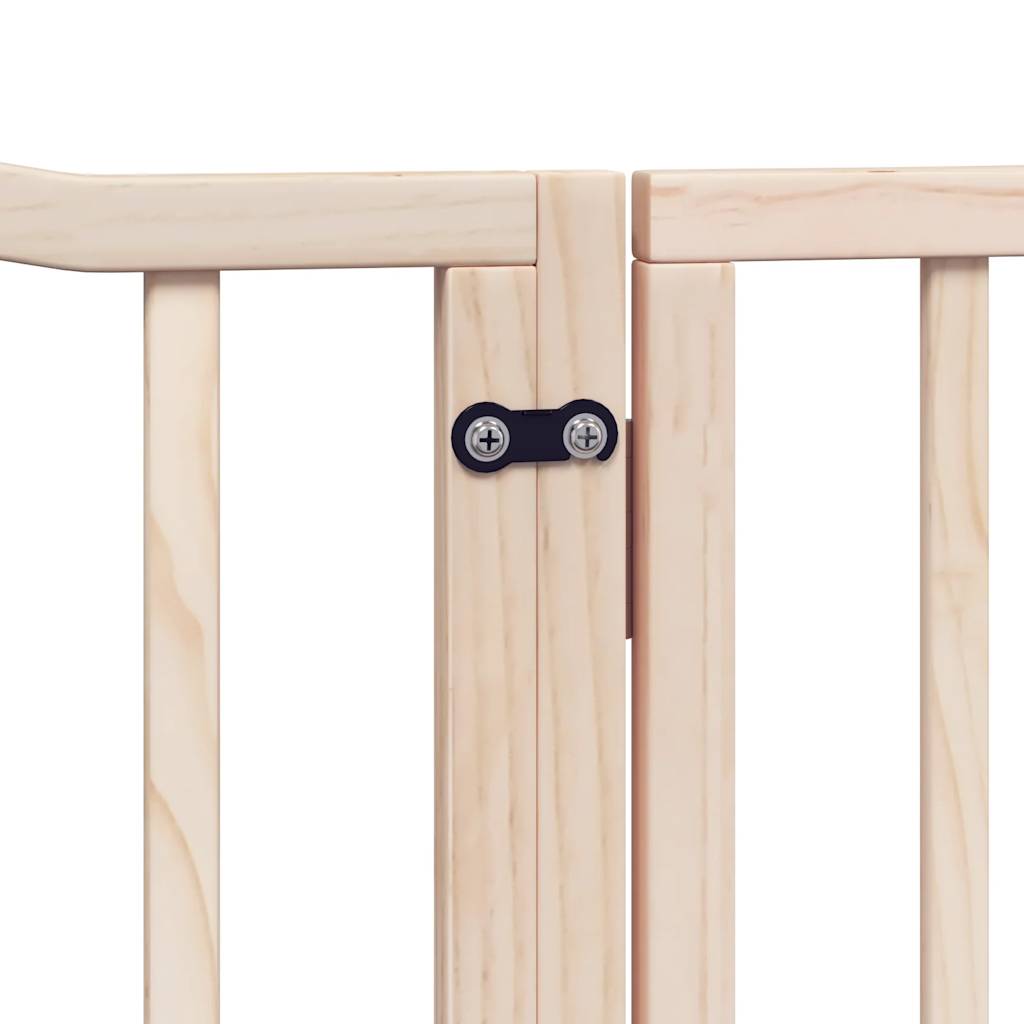Cancello per Cani con Porta Pieghevole 4 Pannelli 320 cm Pioppo | homemem39