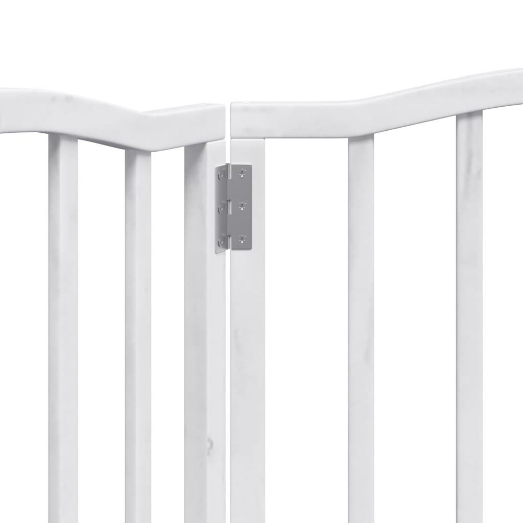 Cancello per Cani Pieghevole 3 Pannelli Bianco 150 cm Pioppo | homemem39
