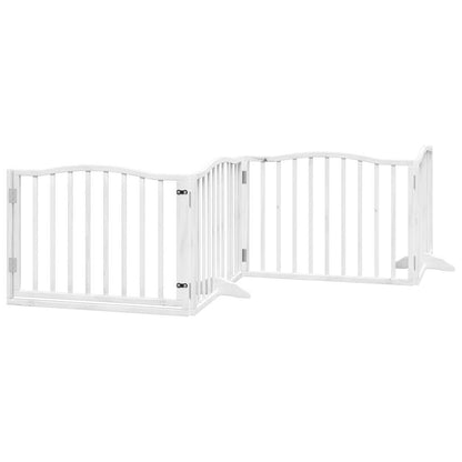 Cancello Cani Porta Pieghevole Bianco 4 Pannelli 320 cm Pioppo | homemem39