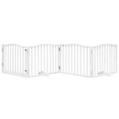 Cancello Cani Porta Pieghevole Bianco 4 Pannelli 320 cm Pioppo | homemem39