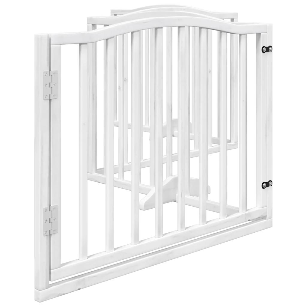 Cancello Cani Porta Pieghevole Bianco 4 Pannelli 320 cm Pioppo | homemem39
