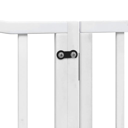 Cancello Cani Porta Pieghevole Bianco 4 Pannelli 320 cm Pioppo | homemem39