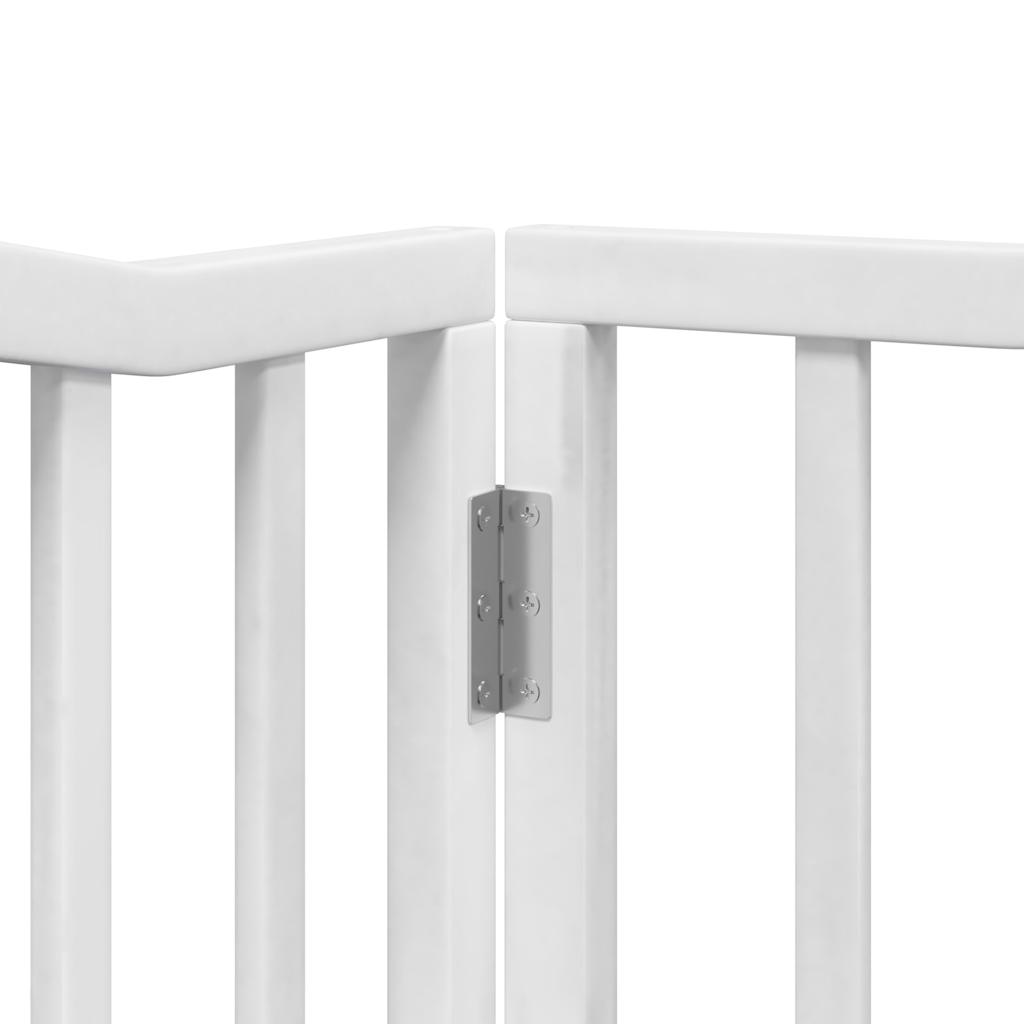 Cancello Cani Porta Pieghevole Bianco 4 Pannelli 320 cm Pioppo | homemem39