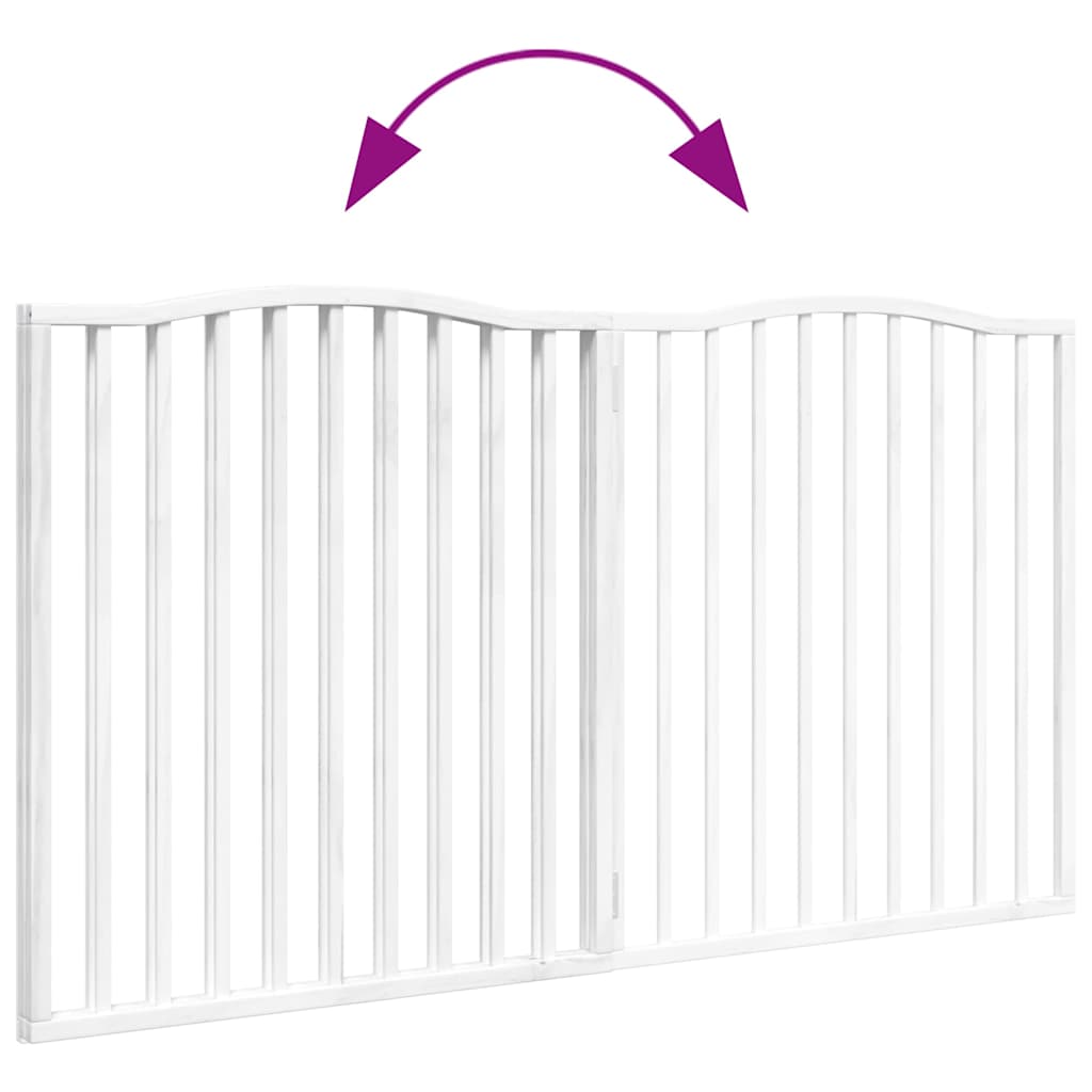 Cancello per Cani Pieghevole 2 Pannelli Bianco 160 cm Pioppo
