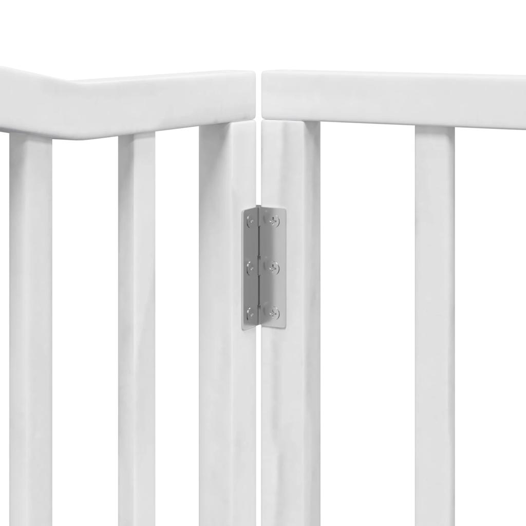 Cancello Cani Porta Pieghevole Bianco 4 Pannelli 320 cm Pioppo