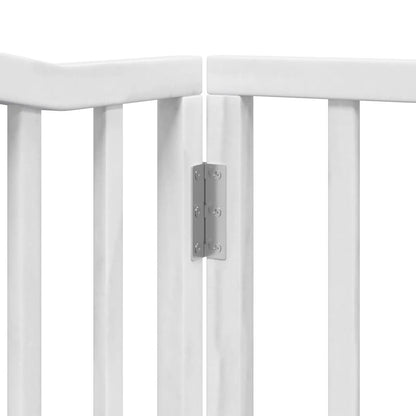 Cancello Cani Porta Pieghevole Bianco 4 Pannelli 320 cm Pioppo