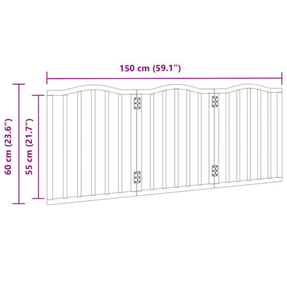 Cancello per Cani Pieghevole 3 Pannelli Nero 150cm Legno Pioppo | homemem39