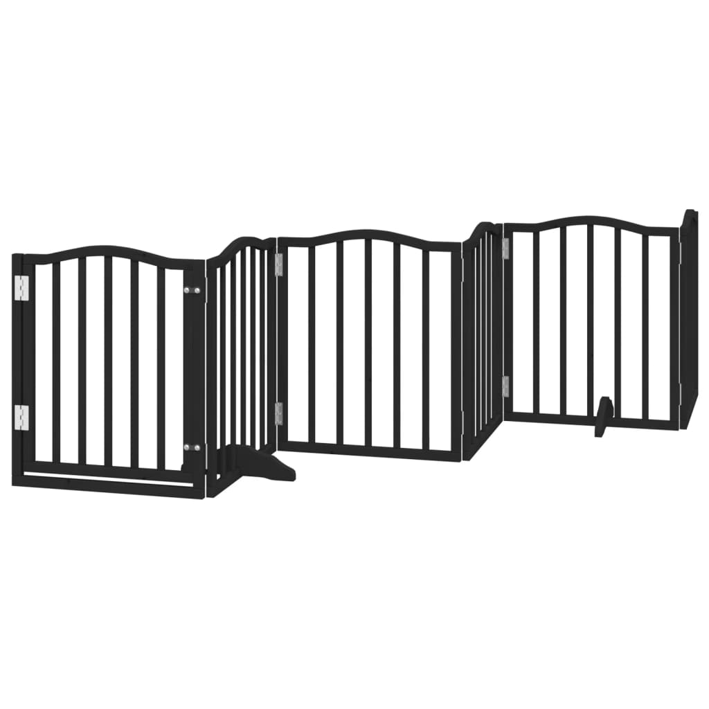 Cancello per Cani Porta Pieghevole Nero 6 Pannelli 300cm Pioppo | homemem39