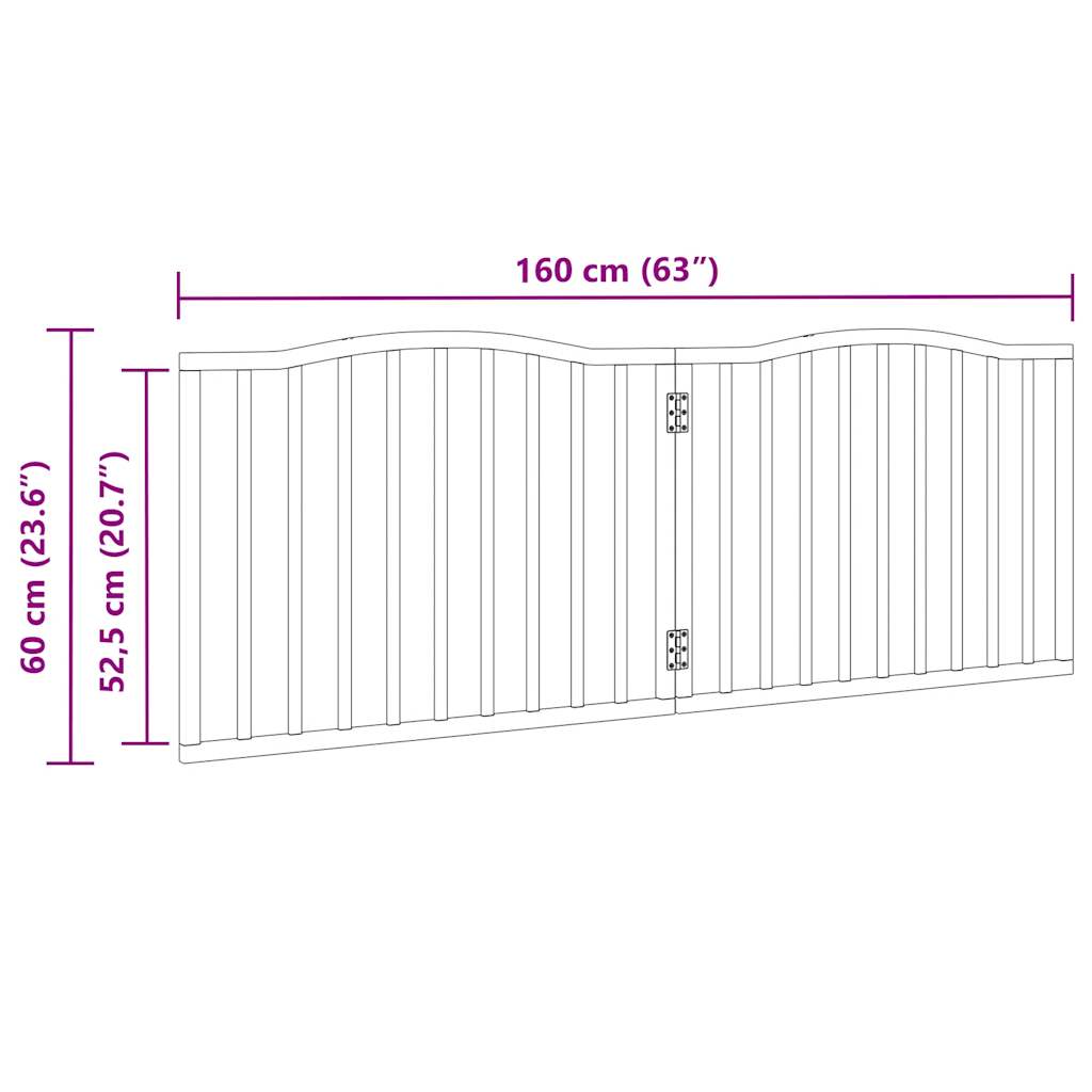 Cancello per Cani Pieghevole 2 Pannelli Nero 160cm Legno Pioppo | homemem39