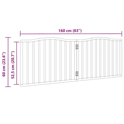 Cancello per Cani Pieghevole 2 Pannelli Nero 160cm Legno Pioppo | homemem39