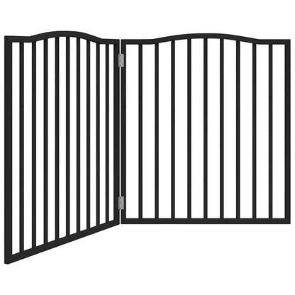 Cancello per Cani Pieghevole 2 Pannelli Nero 160cm Legno Pioppo | homemem39