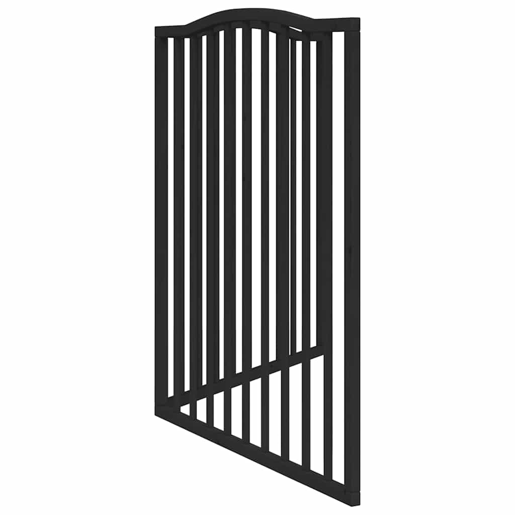 Cancello per Cani Pieghevole 2 Pannelli Nero 160cm Legno Pioppo | homemem39