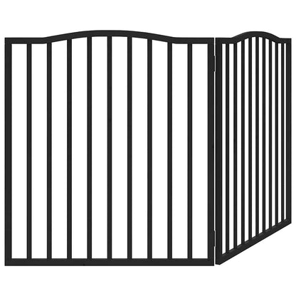 Cancello per Cani Pieghevole 2 Pannelli Nero 160cm Legno Pioppo | homemem39