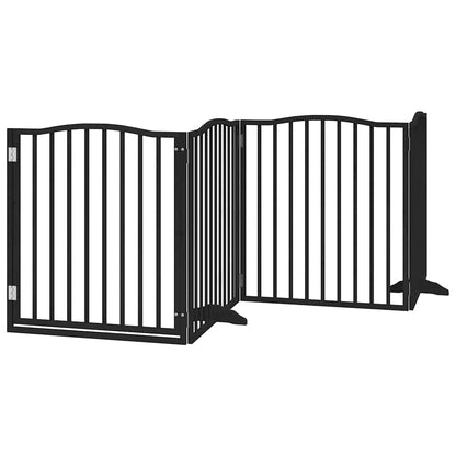 Cancello per Cani Porta Pieghevole Nero 4 Pannelli 320cm Pioppo | homemem39