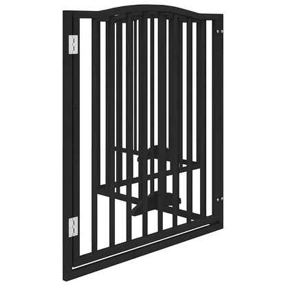 Cancello per Cani Porta Pieghevole Nero 4 Pannelli 320cm Pioppo | homemem39