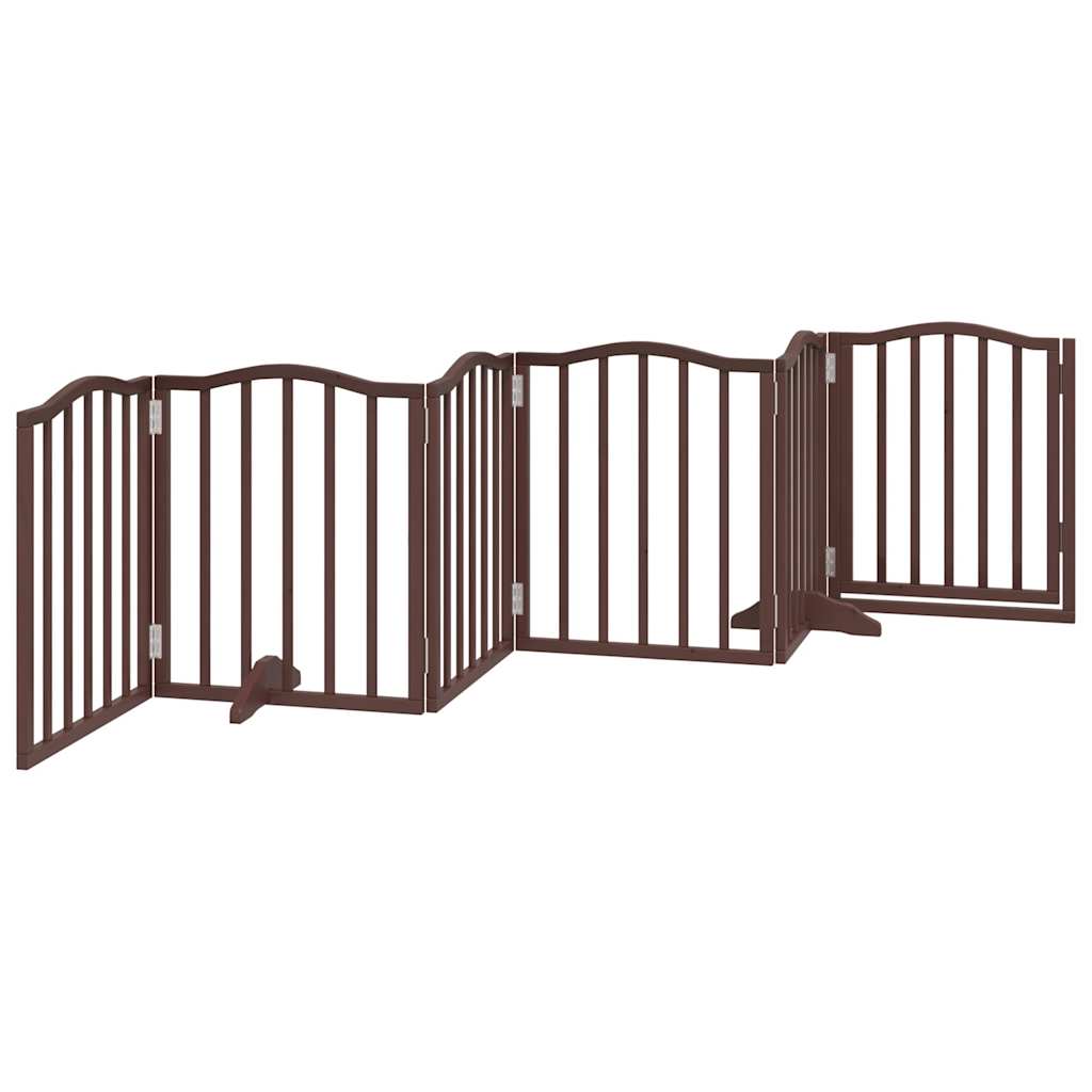 Cancello Cani Pieghevole Rovere Marrone 6 Pannelli 300cm Pioppo | homemem39