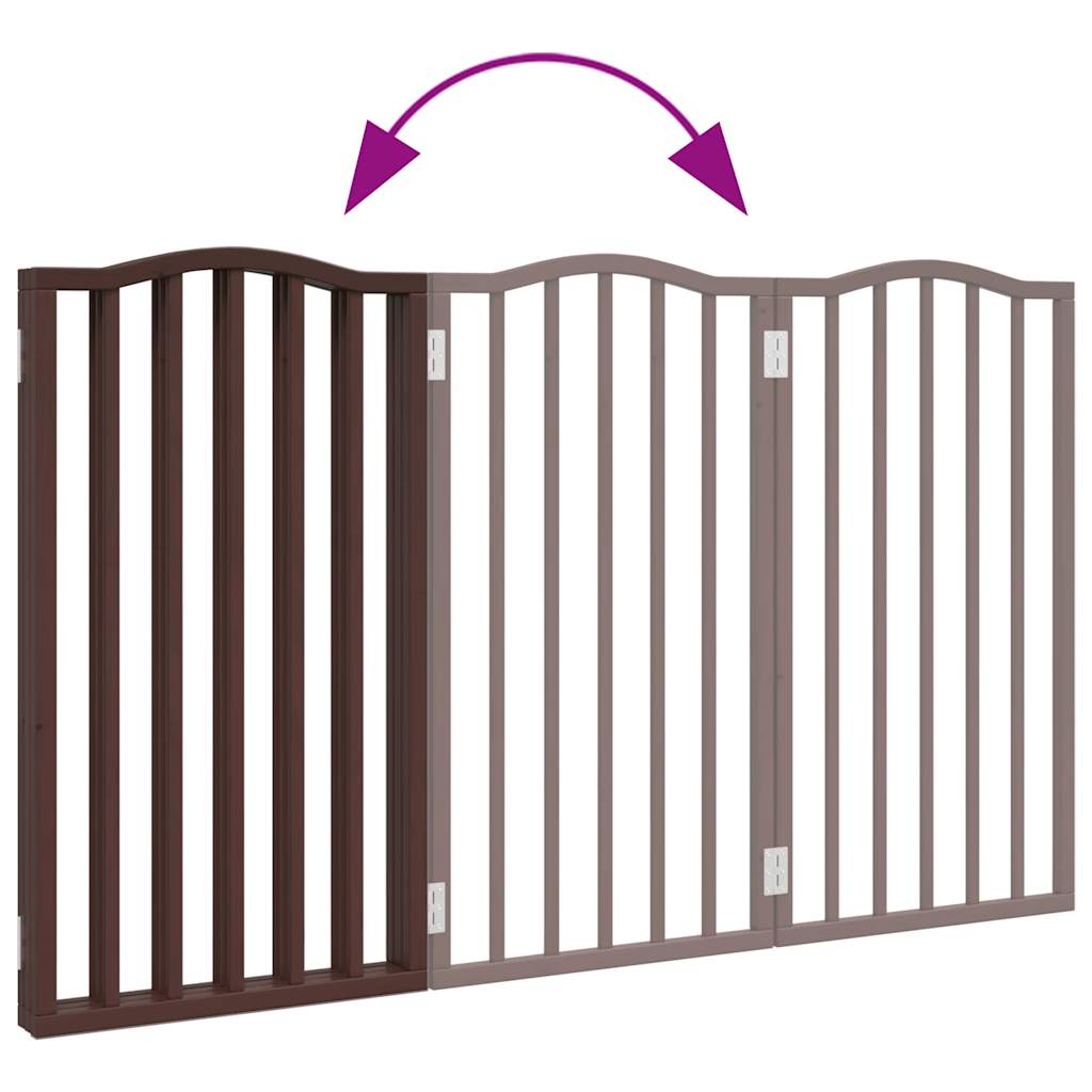 Cancello Cani Pieghevole 3 Pannelli Rovere Marrone 150cm Pioppo | homemem39