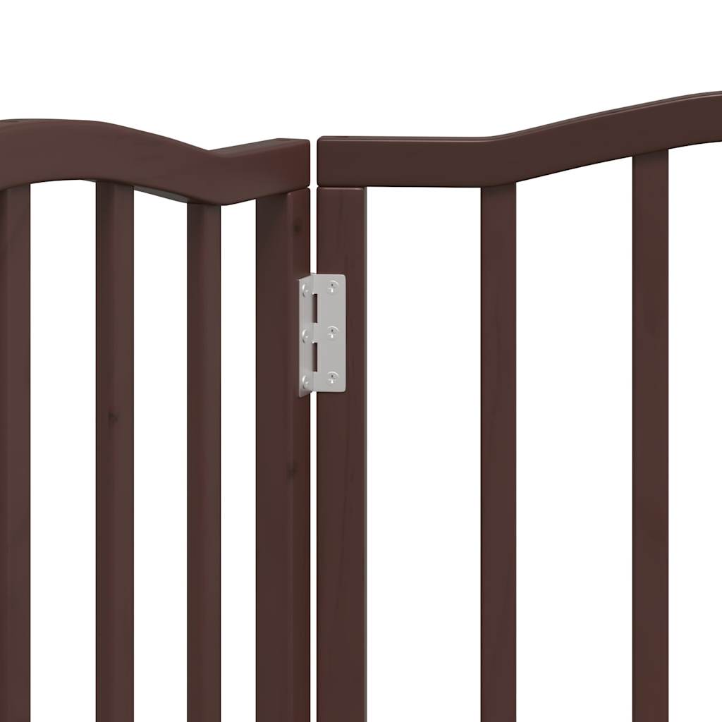 Cancello Cani Pieghevole 3 Pannelli Rovere Marrone 150cm Pioppo | homemem39