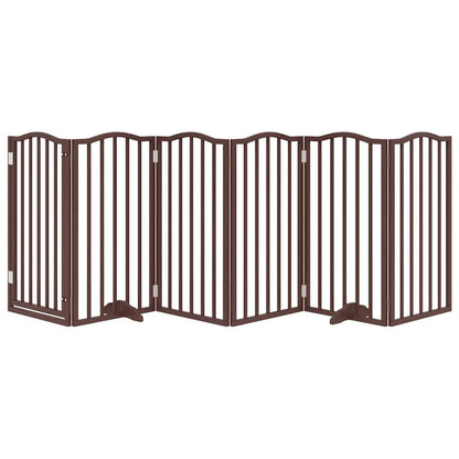 Cancello Cani Pieghevole Rovere Marrone 6 Pannelli 300cm Pioppo | homemem39