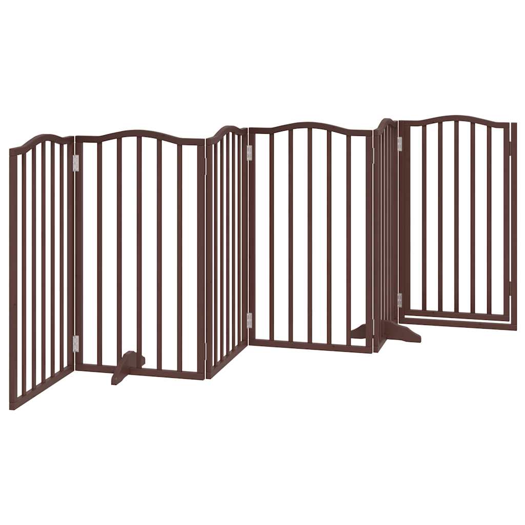 Cancello Cani Pieghevole Rovere Marrone 6 Pannelli 300cm Pioppo | homemem39