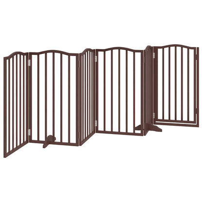 Cancello Cani Pieghevole Rovere Marrone 6 Pannelli 300cm Pioppo | homemem39