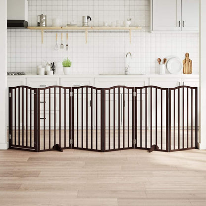Cancello Cani Pieghevole Rovere Marrone 6 Pannelli 300cm Pioppo | homemem39