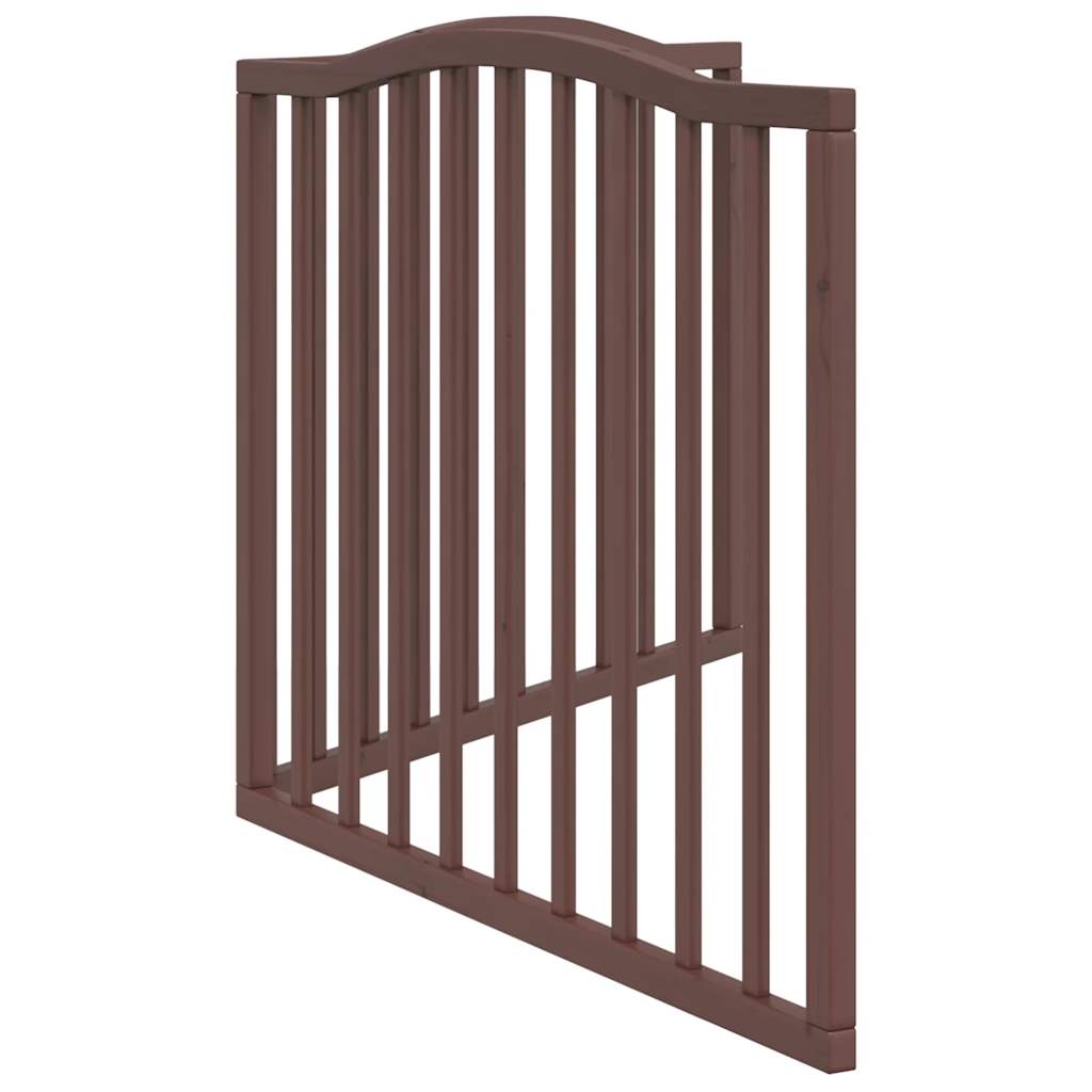 Cancello Cani Pieghevole 2 Pannelli Marrone 160cm Legno Pioppo | homemem39