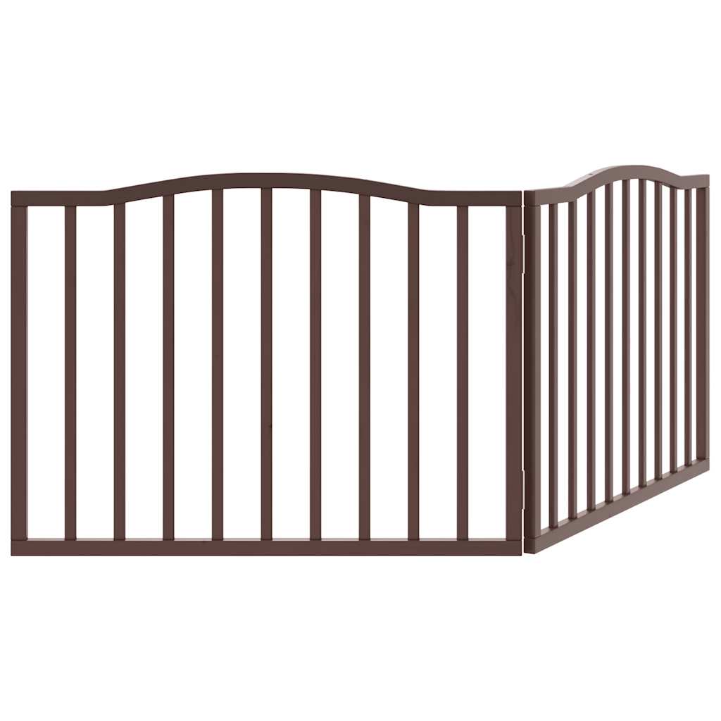 Cancello Cani Pieghevole 2 Pannelli Marrone 160cm Legno Pioppo | homemem39