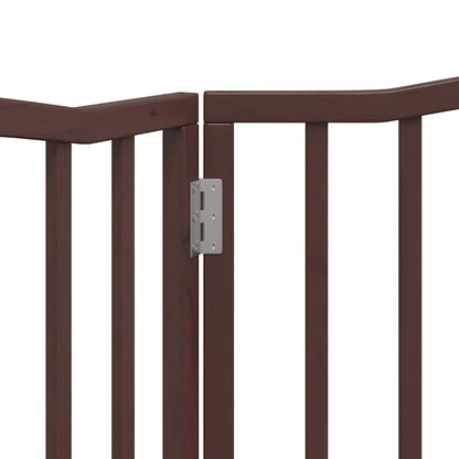 Cancello Cani Pieghevole 2 Pannelli Marrone 160cm Legno Pioppo | homemem39