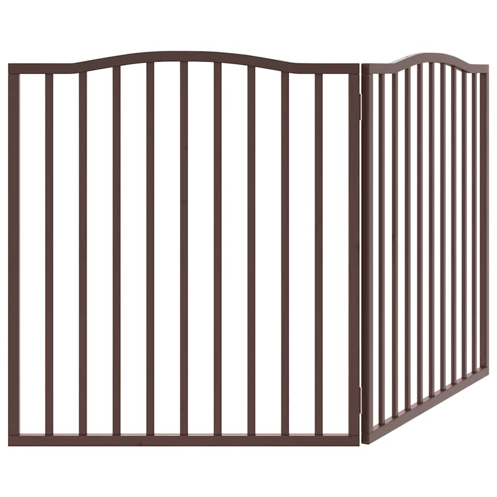 Cancello Cani Pieghevole 2 Pannelli Marrone 160cm Legno Pioppo | homemem39